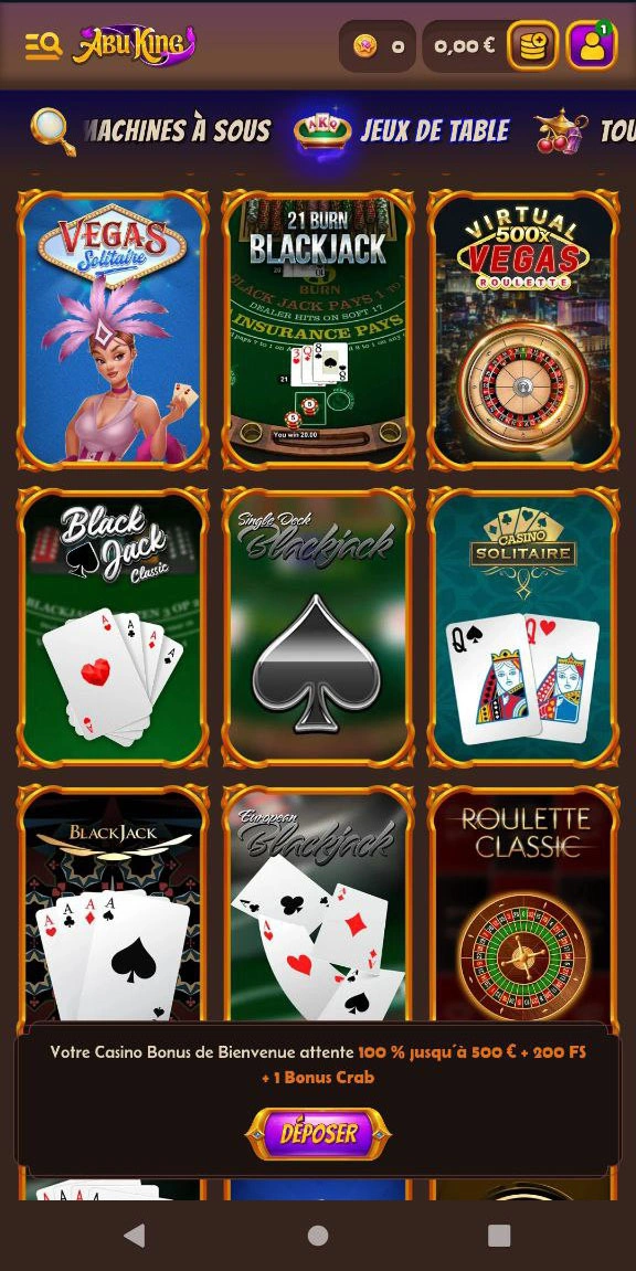 Roulette en direct, blackjack et plus encore chez Abuking casino
