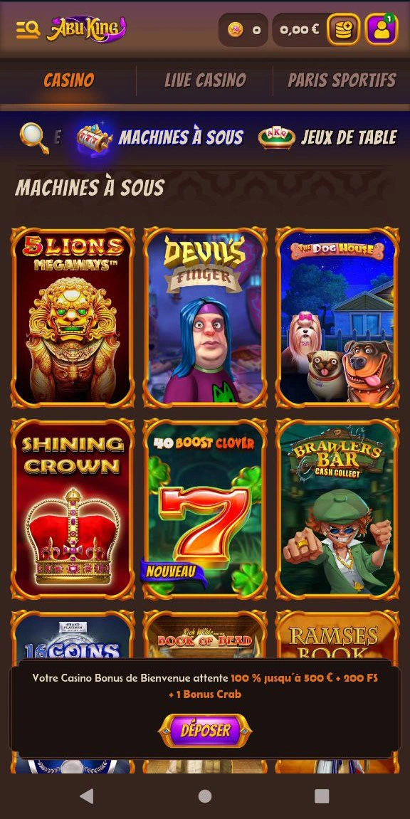 Machines à sous en direct – sessions passionnantes chez Abuking casino