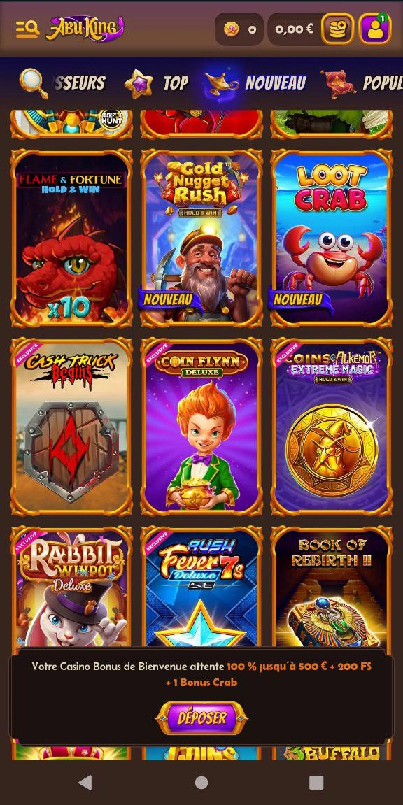 Machines à jackpot – gros gains chez Abuking casino