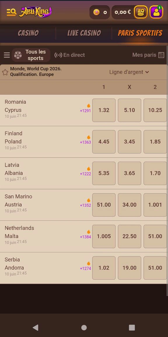Découvrez les paris live sur Abuking casino